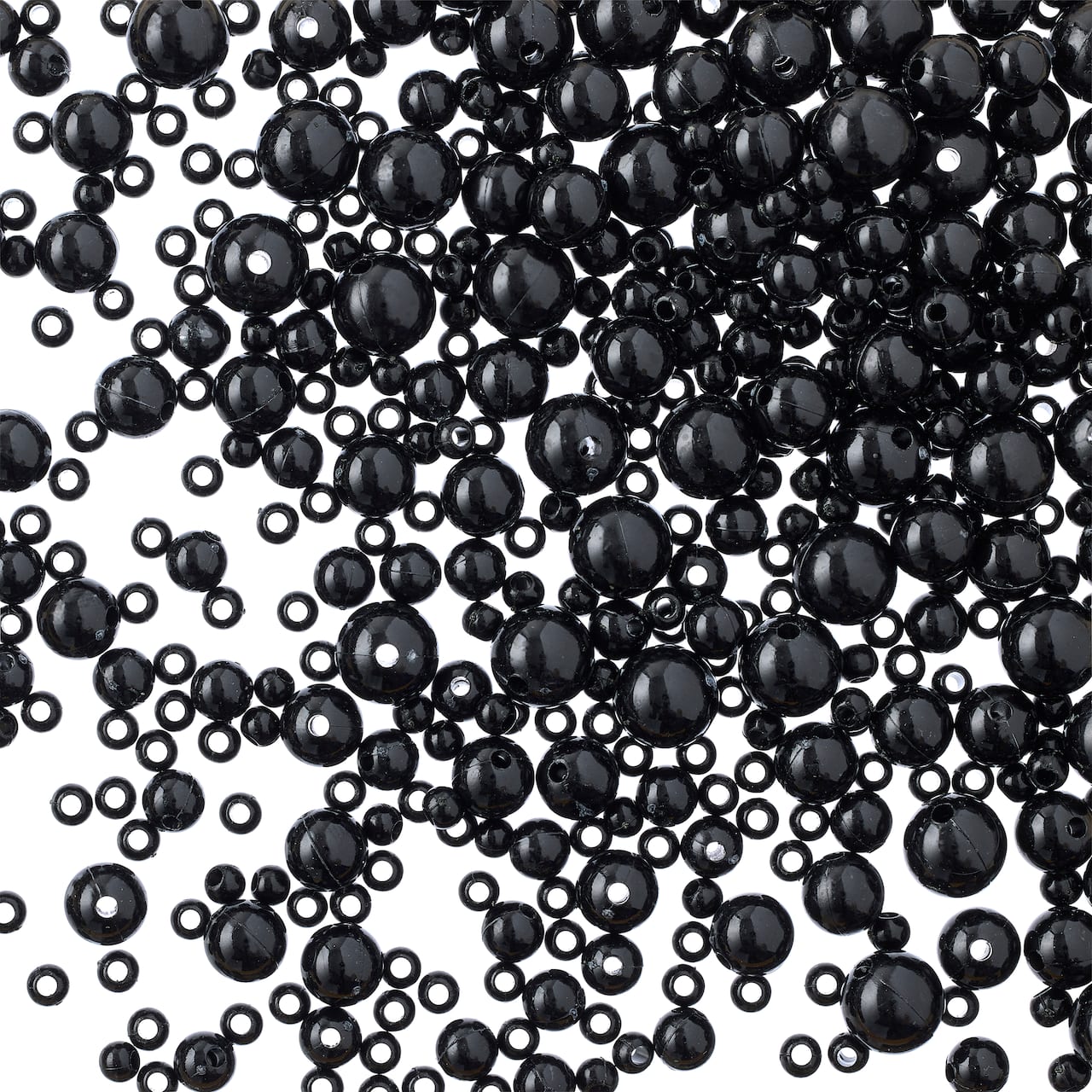 2.5oz. Jet Black Plastic Pearl Bead Mix by Bead Landing&#x2122;